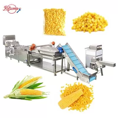 Small Scale Fresh Sweet Corn Process Line - Kernel Thresher, Blancher, Dewater Machine