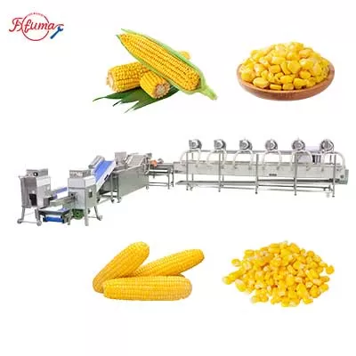 2000kg/h Corn Kernel Processing Line - Shelling, Blanching, Air Drying