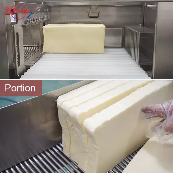 cheese cutting machine with conveyor