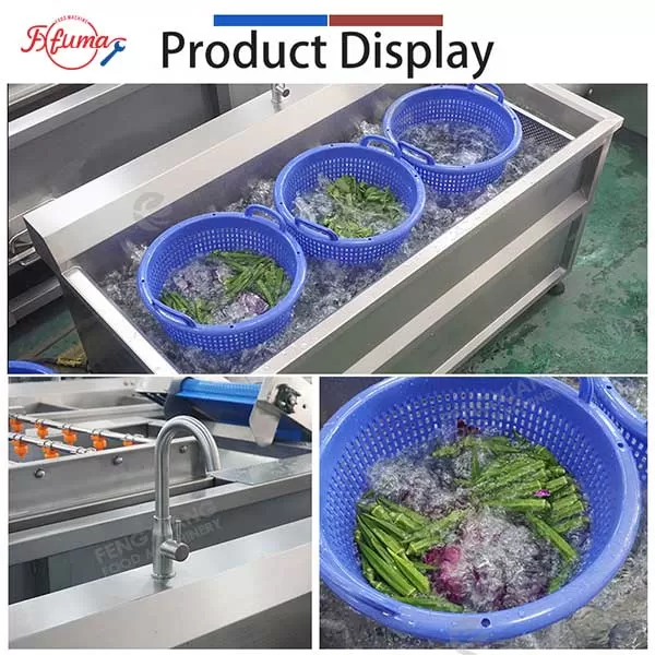 Commercial Seafood Fruit Vegetable Bubble Washer | Ozone, Ultrasonic, Blanching Function