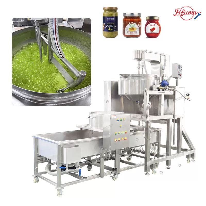 Fruit Jam Tilting Planetary Cooker Machine with Receiving and Cooling Tank