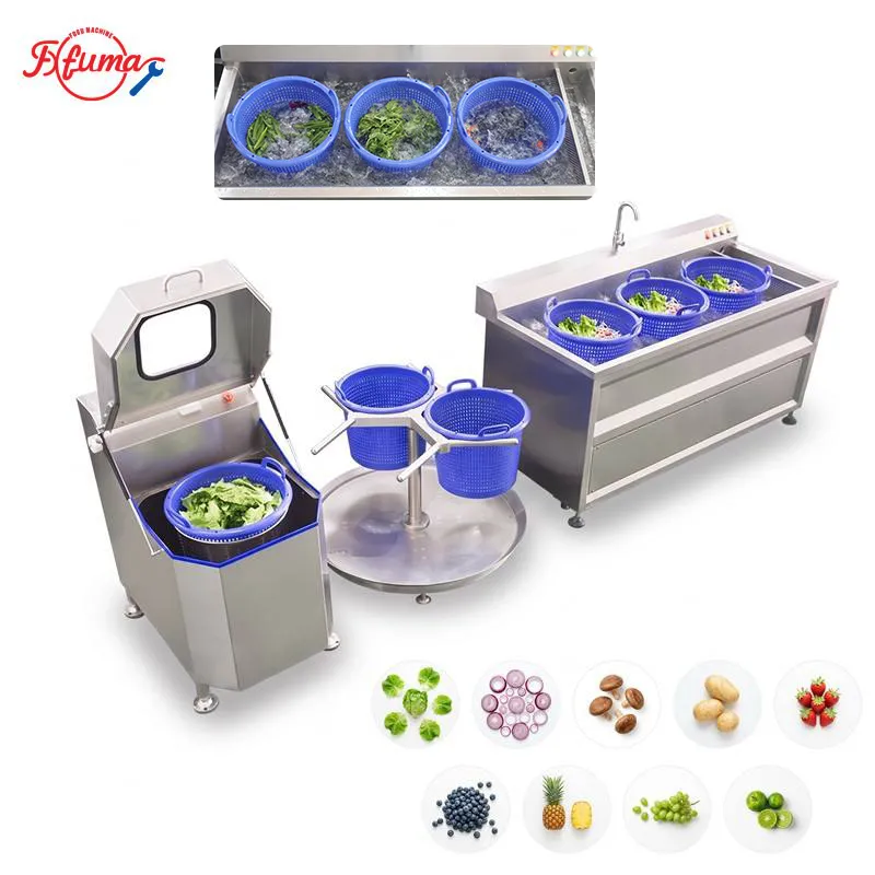 Fruit Vegetable Washing & Dewatering Machine Set
