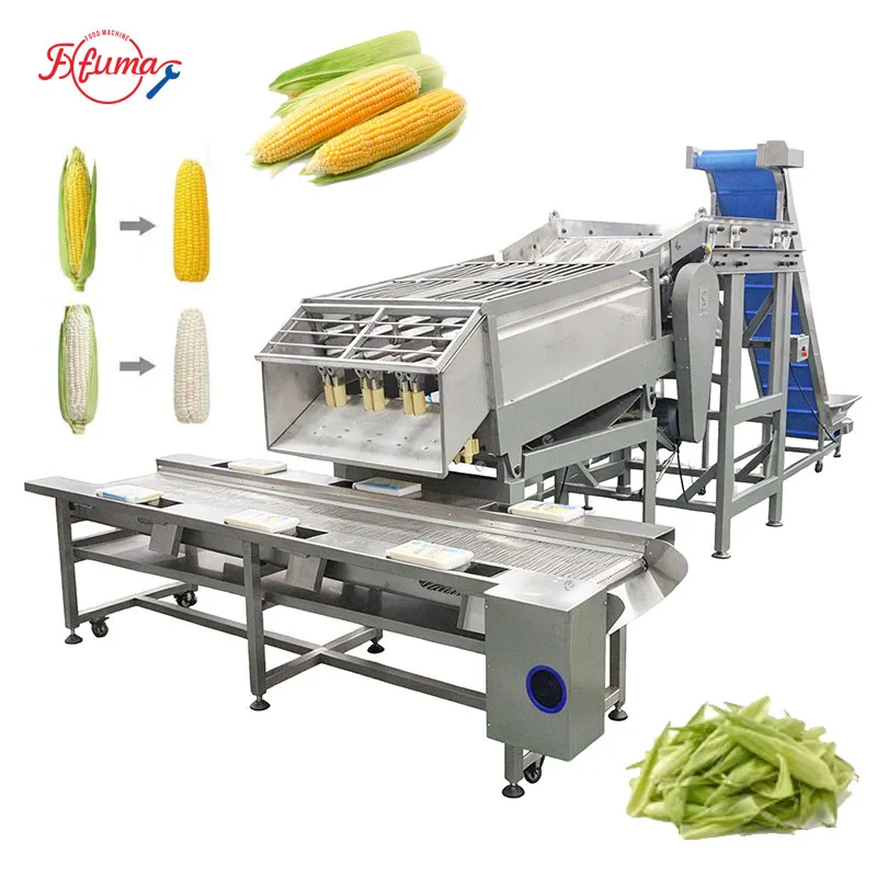 High Output Automatic Fresh Corn Dehusking Machine - 4-11T/H