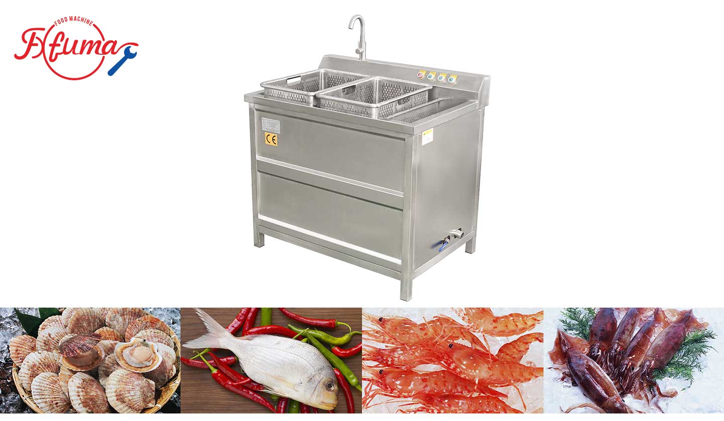 Ultrosonic shrimp crab fish washer