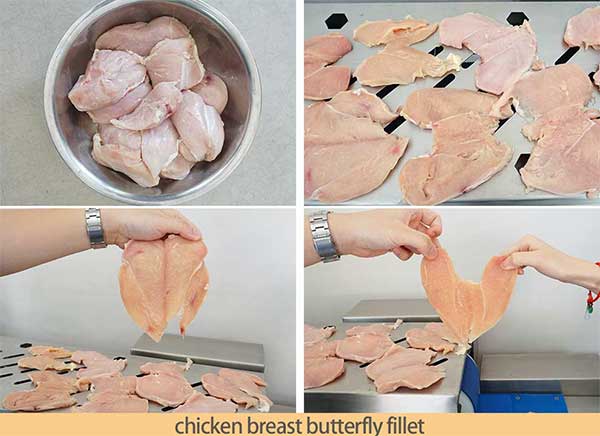 Horizontal chicken breast slicer Butterfly fillet Slicer Machine