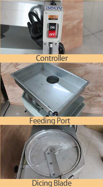 Rectangular Feed Inlet Vegetable Dicing Machine