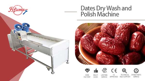 Horizontal Dates Brush Dry Cleaning and Polishing Machine 2000-3000kg/h