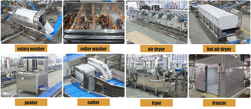 3-line-in-1 Taro Processing Line | Taro Washing Peeling Cutting Frying Freezing