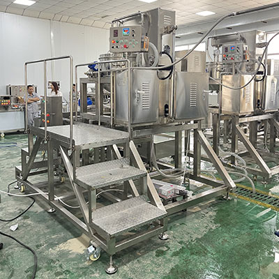 Tilting Planetary Cooker Machine with Receiving and Cooling Tank